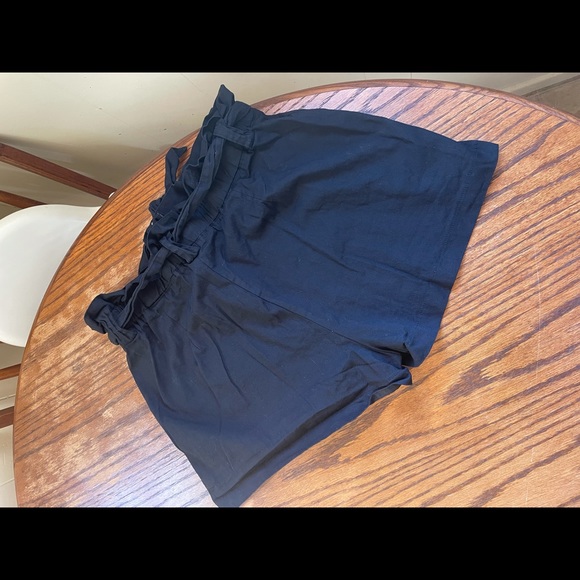 Black summer pinup waist tie paper bag shorts retro large l goth rockabilly - Picture 8 of 9